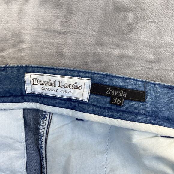 Vintage Zanella Pleated Straight Jeans Men's Size 36 Blue Denim - Picture 3 of 9